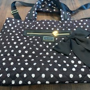 Betsey Johnson black polka dot diaper bag purse